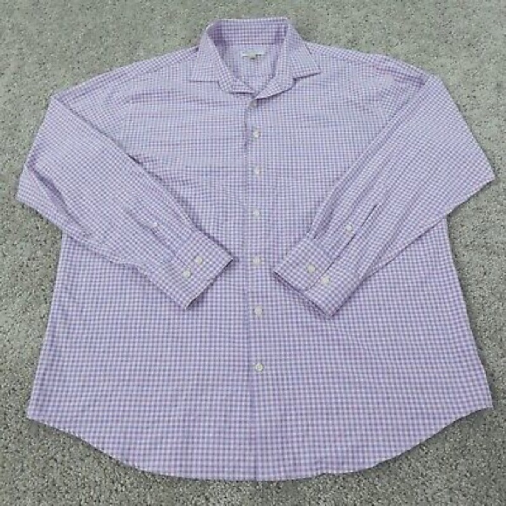 Peter Millar Pink & Purple Checkered Long Sleeve Button Down